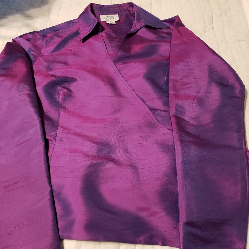 Ann Loft purple silk blouse